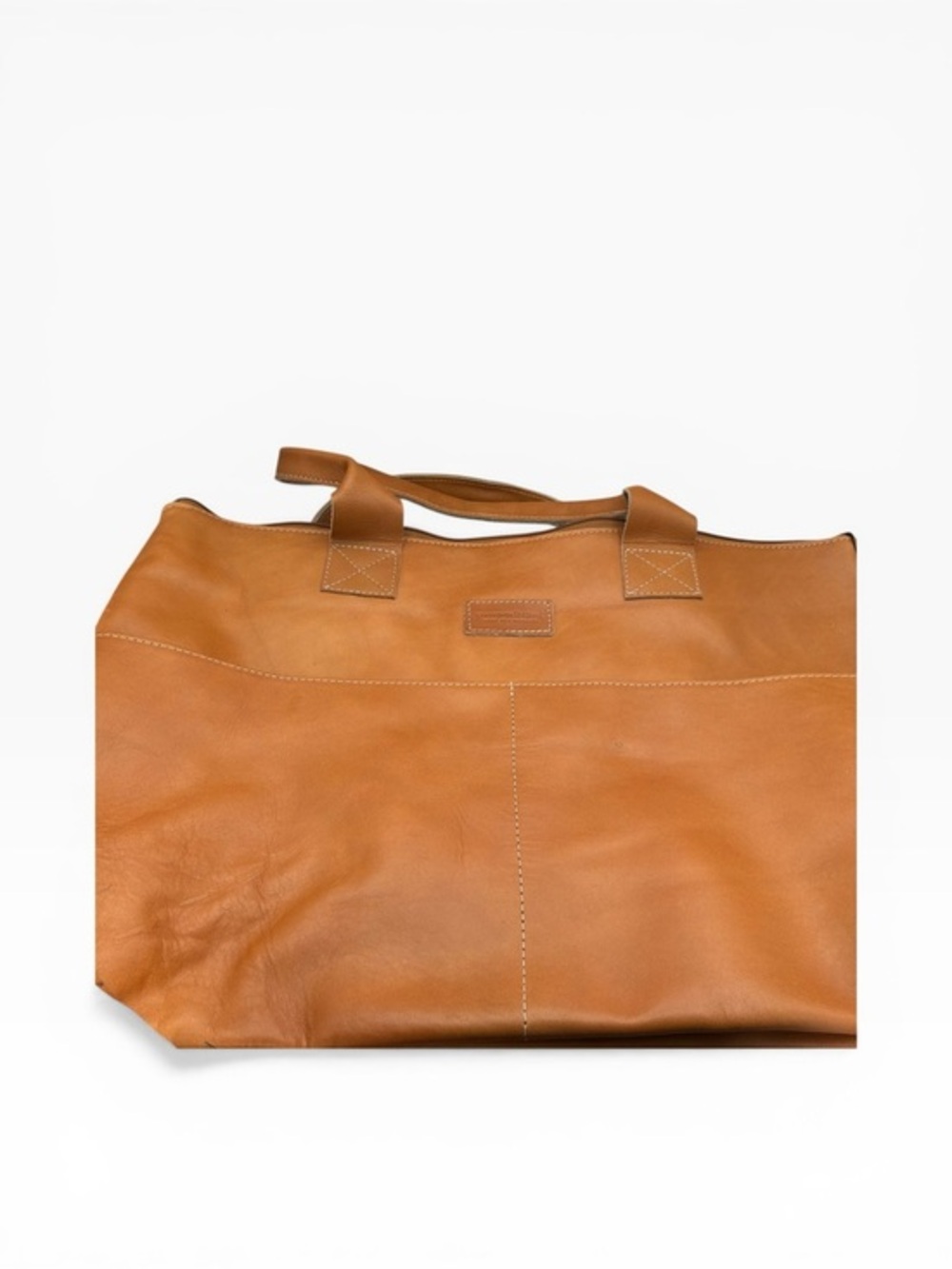 Handmade leather Cueropapel & Tiera Cognac Large Tote Bag